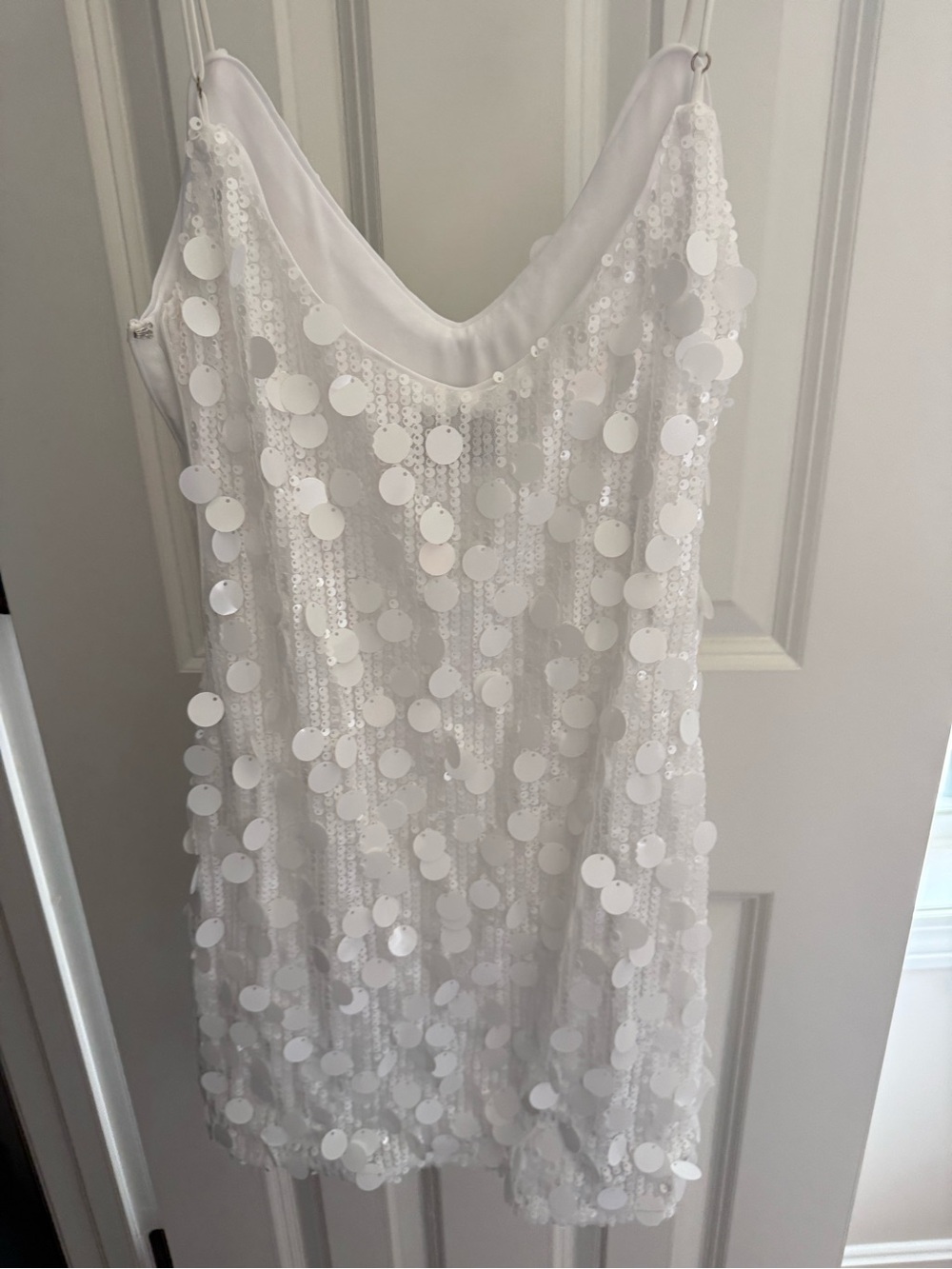 Hello Molly White Spaghetti-Strap Sequin Mini Dress - Picture 4 of 5